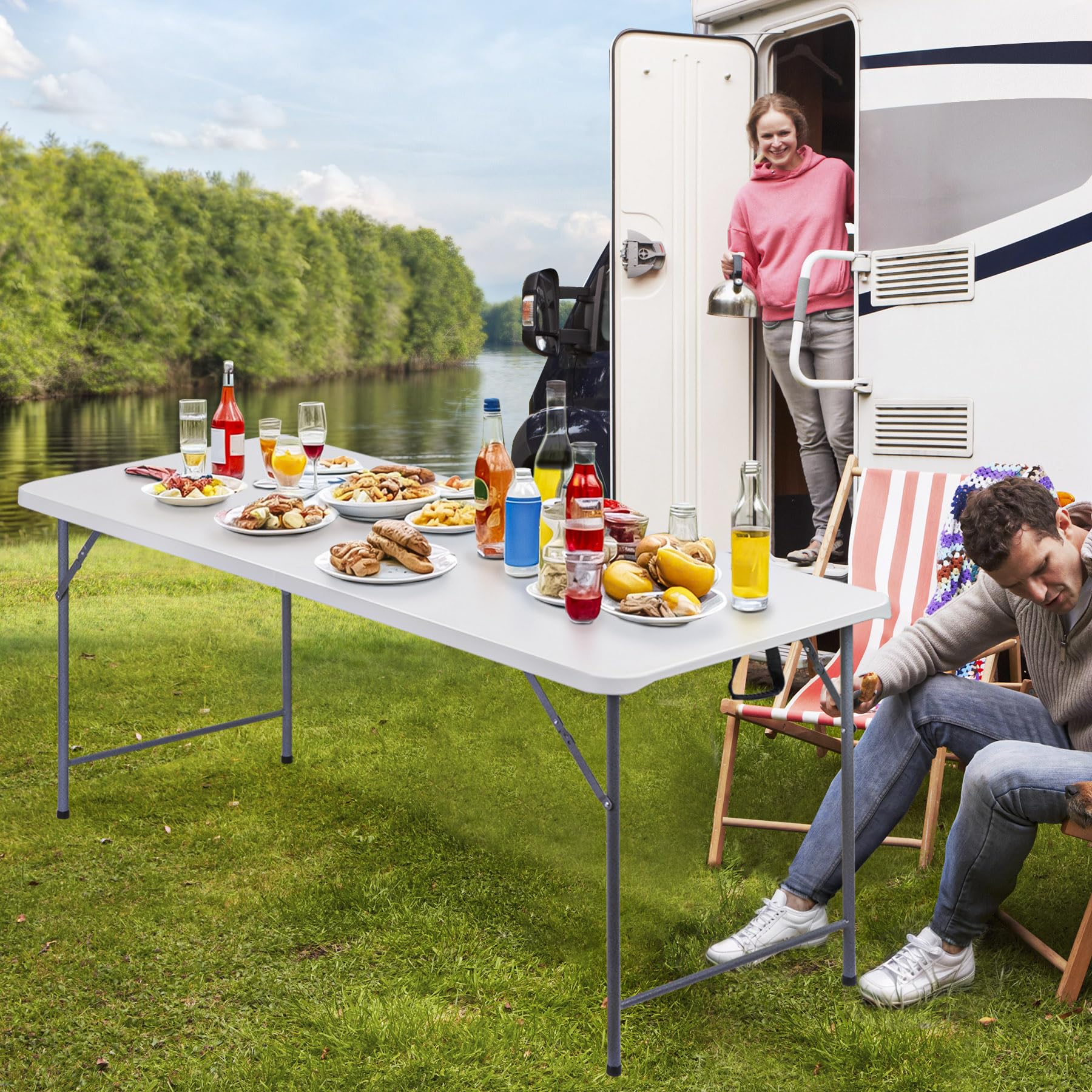 ホールディングテーブル Amazon.com : ZenStyle 6 ft Folding Table - 71