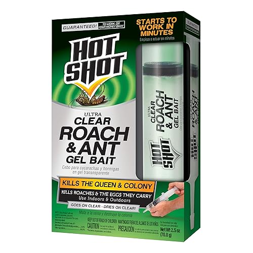 Miniatura 2 de Hot Shot Cebo de gel ultra transparente para cucarachas y hormigas, 2.5 onzas y nebulizador con neutralizador de olores, mata cucarachas, hormigas,