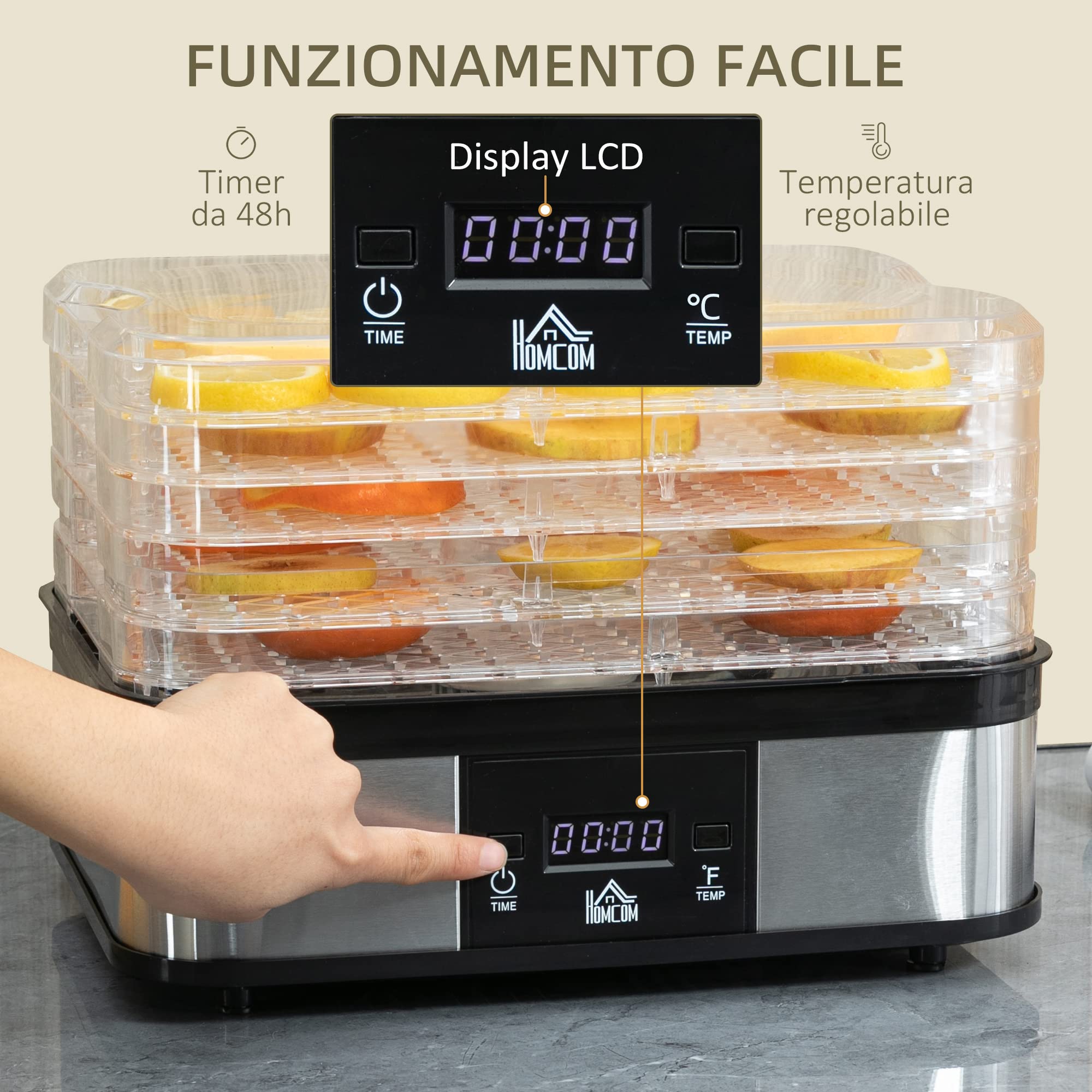 Déshydrateur D'aliments 6 Plateaux Température Réglable De 35 à 75°c, Minuterie, Proficook, Pc-dr1218, 650