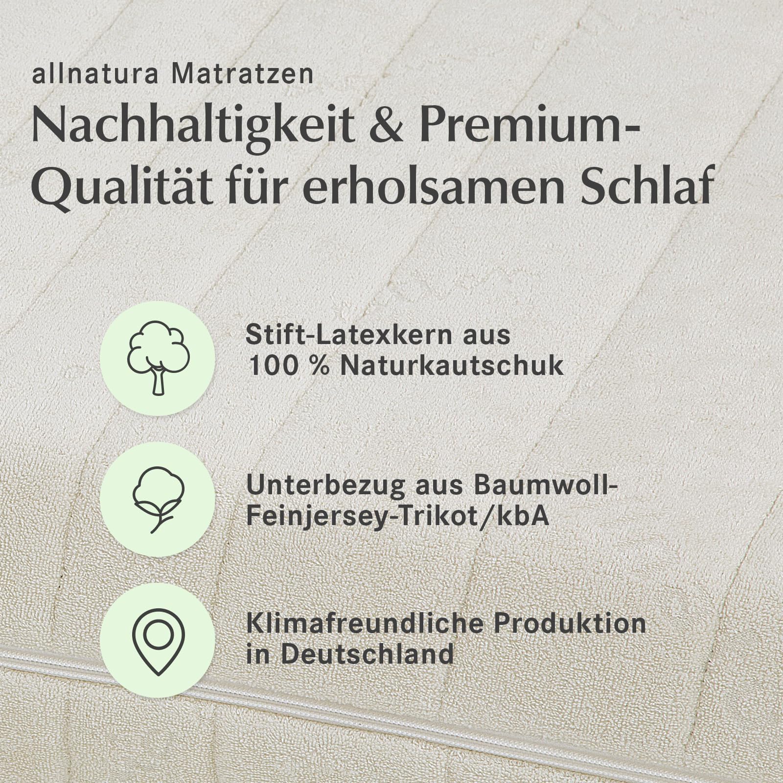 allnatura 7-Zonen Naturlatex-Matratze Supra-Comfort - 90x200 cm, H4 fest