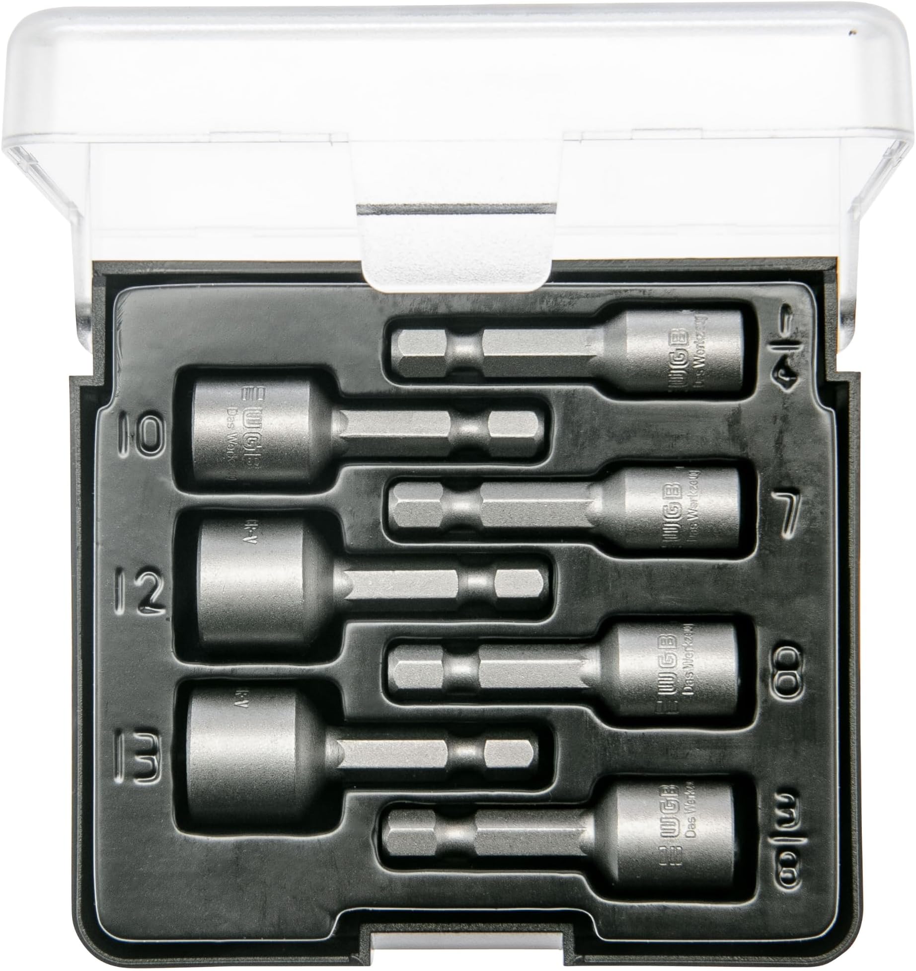 WGB Das Werkzeug Hexagonal socket bit set for cordless screwdriver, magnetic, 7-piece bit box, suitable as impact wrench, nut bit set, hexagonal bit set