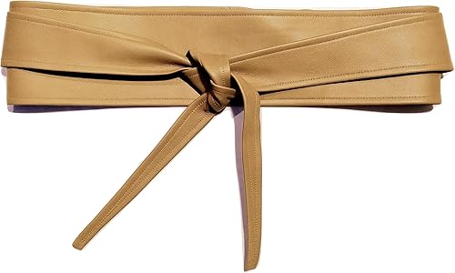 Cinturón de cuero Obi para mujer, cinturón ancho de cuero genuino, banda de cintura de 3 pulgadas, hecho a mano
