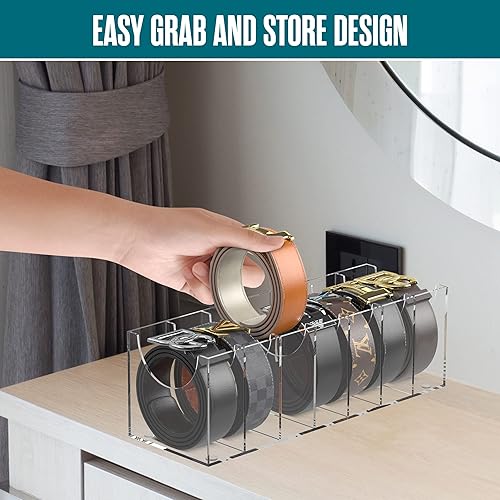 Miniatura 4 de Houseables Organizador de cinturón, soporte para cinturón, organizador de cinturón para armario, almacenamiento de cinturón, organizador de