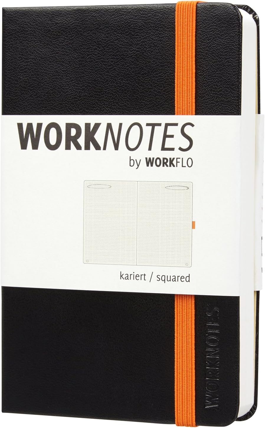 WORKNOTES a6 Grid Notebook – The Notebook for creatives and Creators from workflo, 192 Perforated Pages, 100 GSM, hardcover, Black