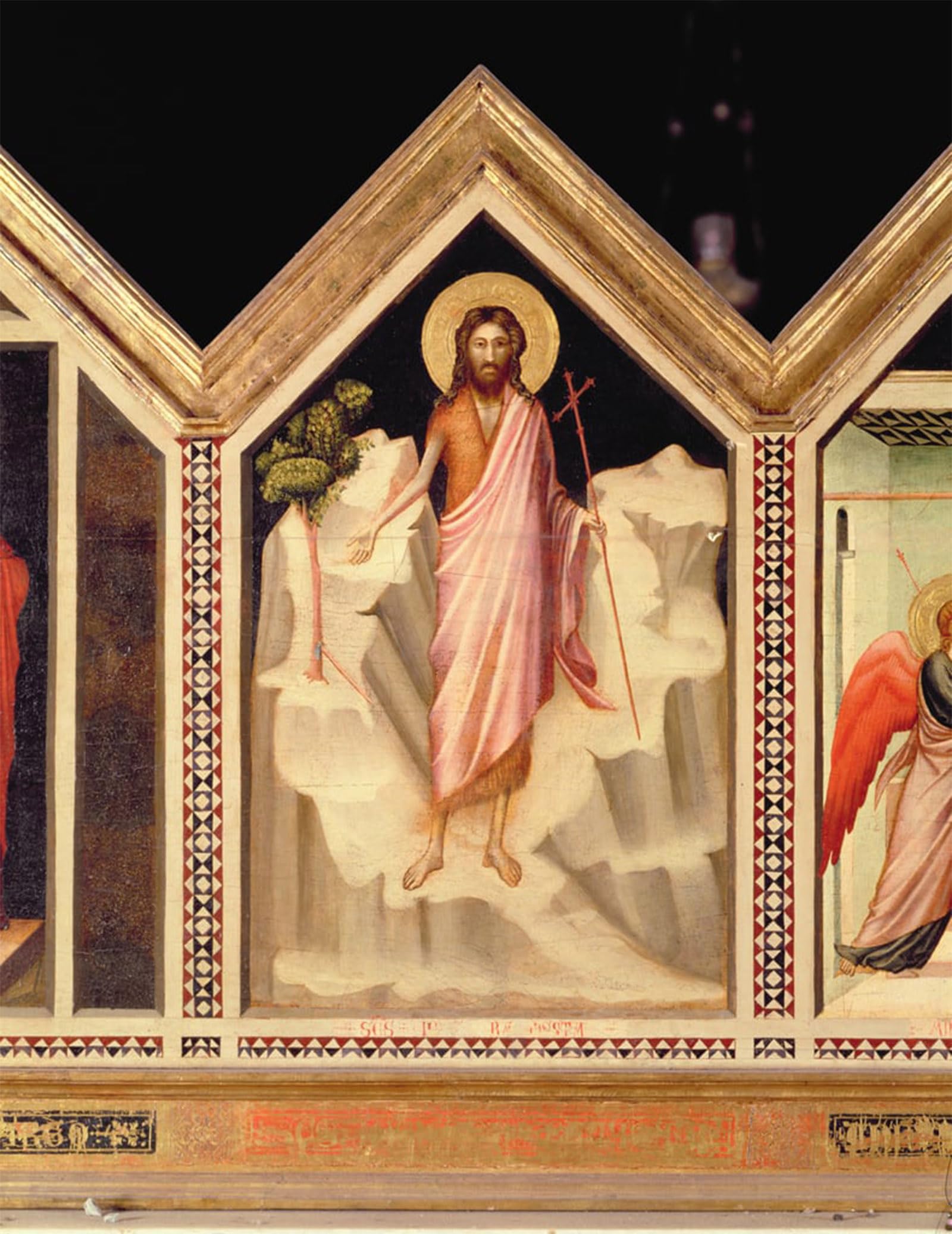 ARTXLXXBN Famous Painting Canvas Artwork Graffiti Print St the Baptist From the St Reparata Polyptych Middle Left by Giotto Di Bondone Portrait Canvas Image for Home Decor 60x90cm