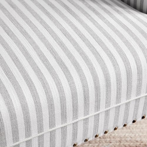 Miniatura 4 de HUIMO Silla de Acento de Tela de Lino, Sillón Moderno de Mediados de Siglo con Patas de Madera Maciza, Silla de Sofá Individual, Silla de Club de