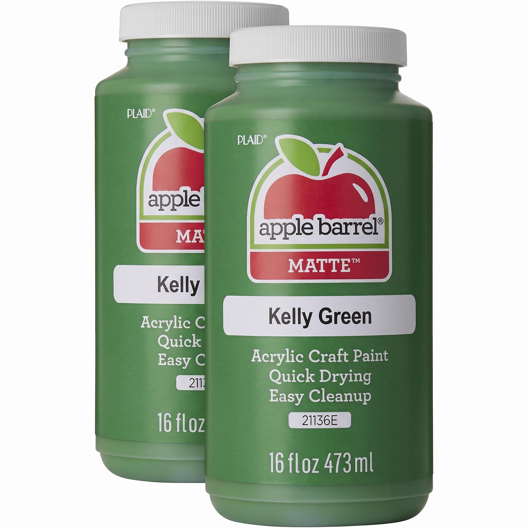 Apple Barrel Acrylic Paint in Assorted Colors (16 Ounce), 21136 Kelly Green (Pack of 2)
