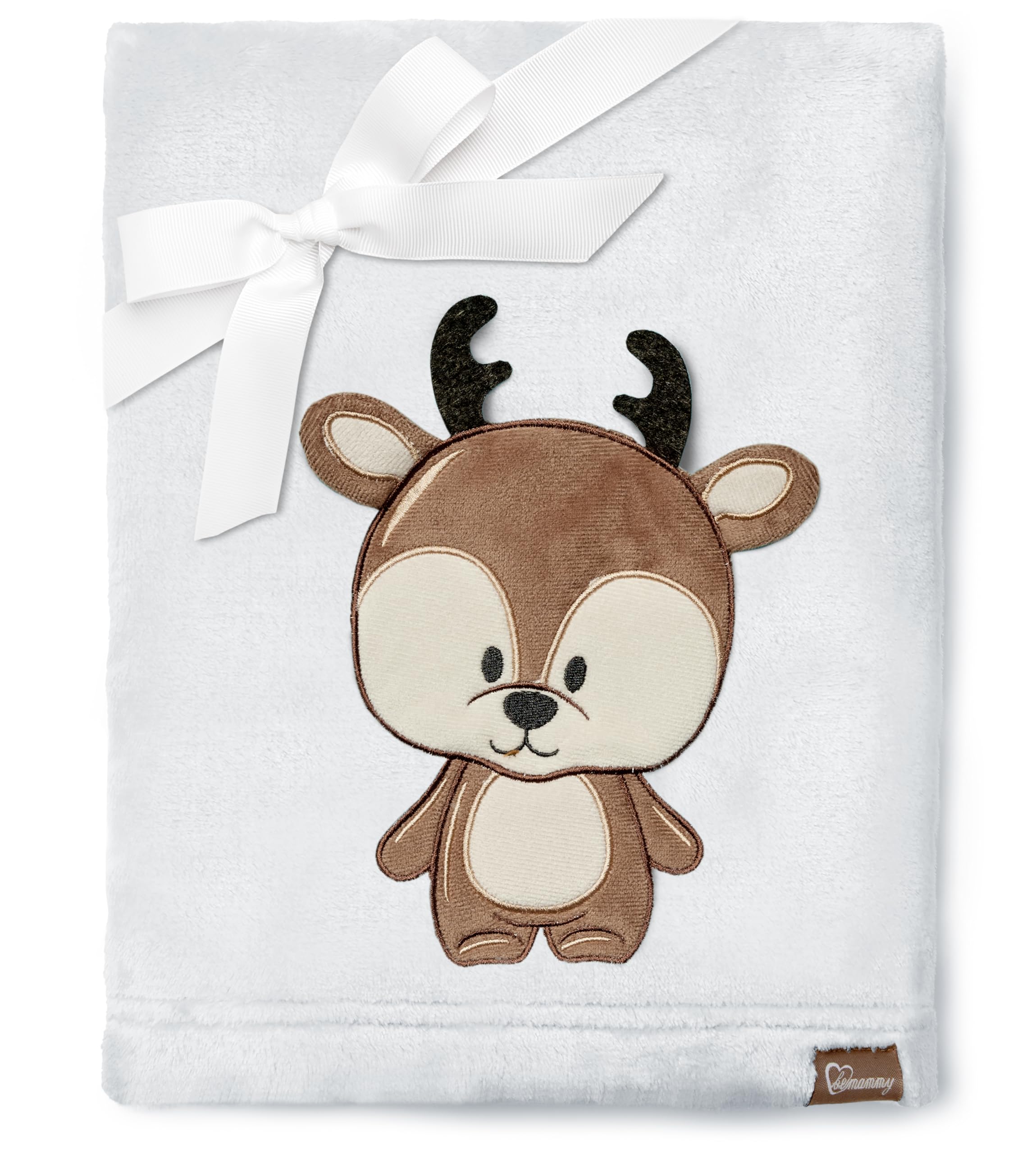 Be Mammy Warme Kuscheldecke Babydecke Blanket Baby Geschenk BE20-168 (Hellgrau - Hirsch)