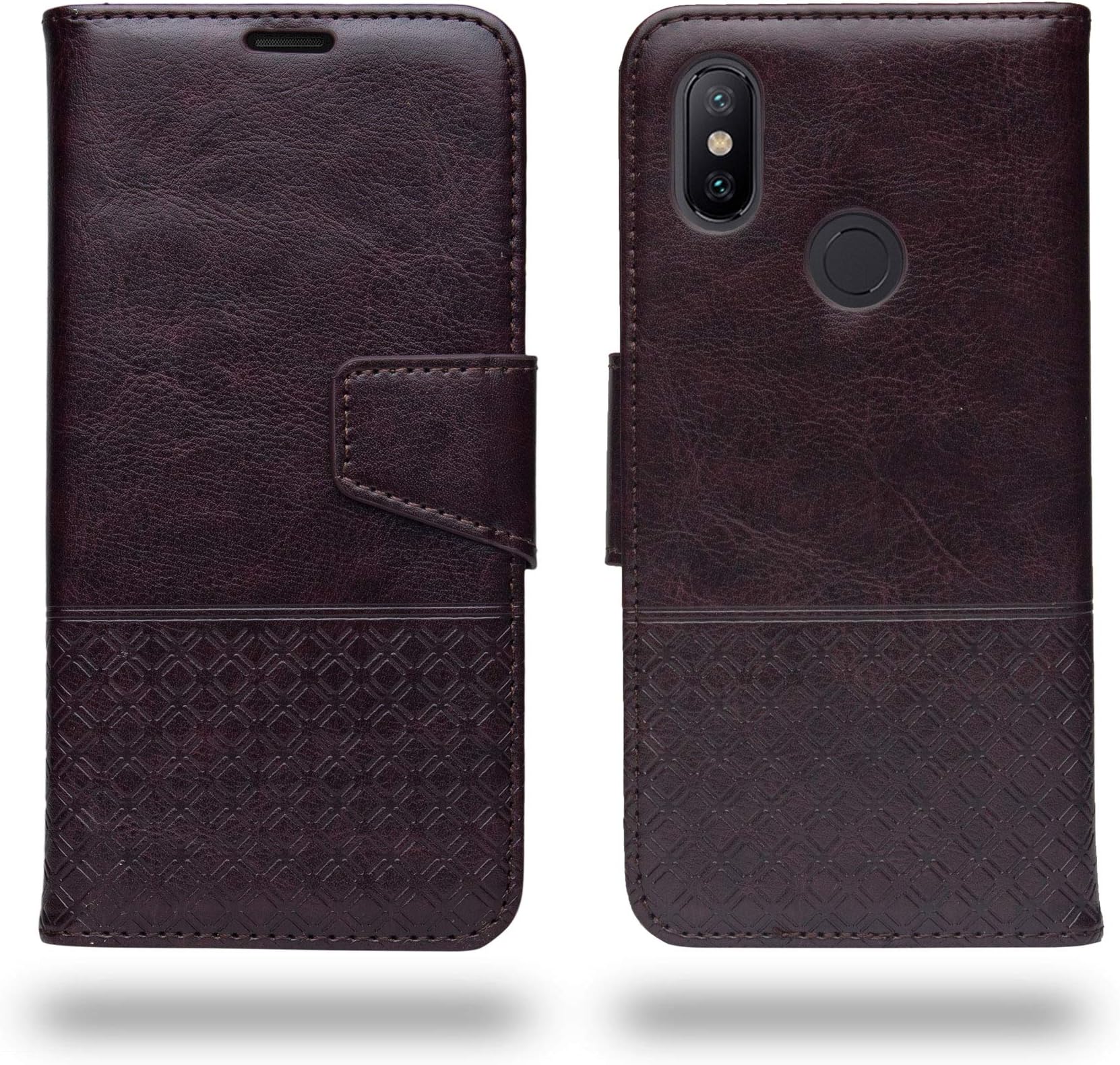 Ceego Luxuria Wallet Flip Case Cover for Xiaomi Mi A2 (Chestnut Brown)