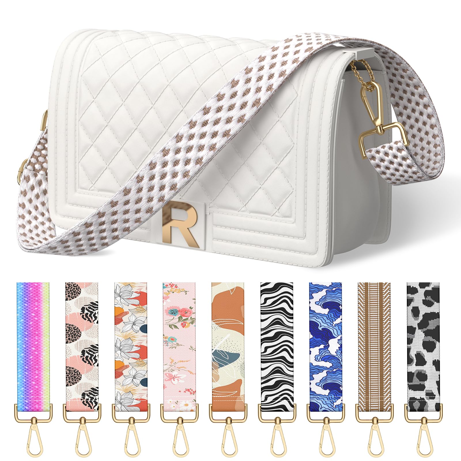 Gukeniu Wide Shoulder Strap Purse Strap Adjustable Replacement Crossbody Handbag Extender Bag Belt