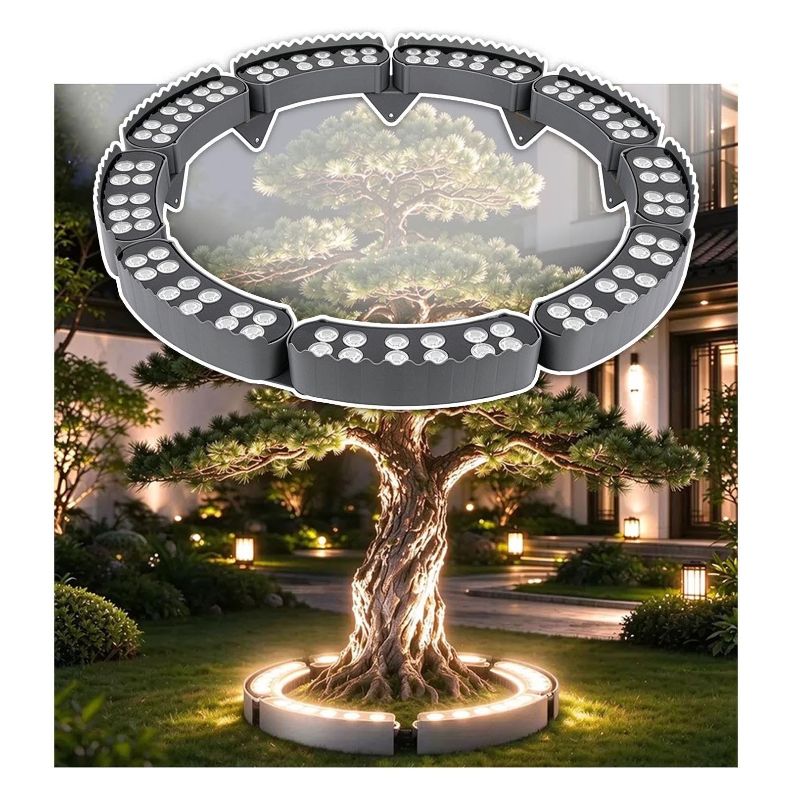 Luci per palme, luci per alberi ad anello per esterni a LED