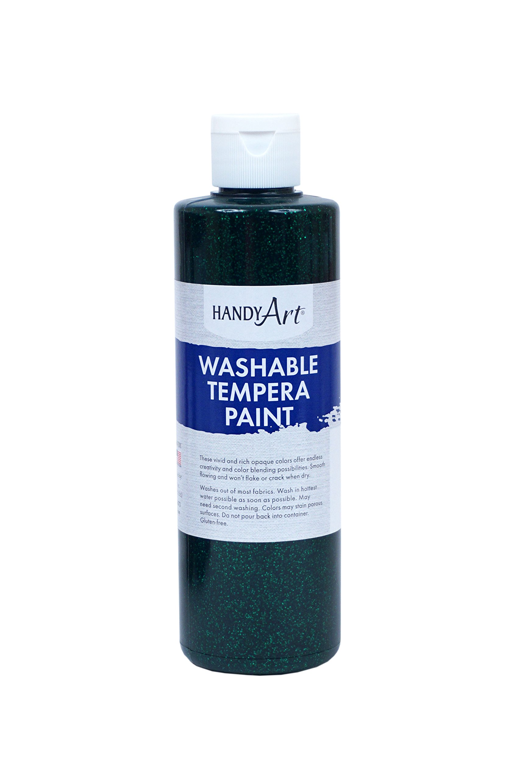 Handy Art Glitter Washable Paint 8 ounce, Green