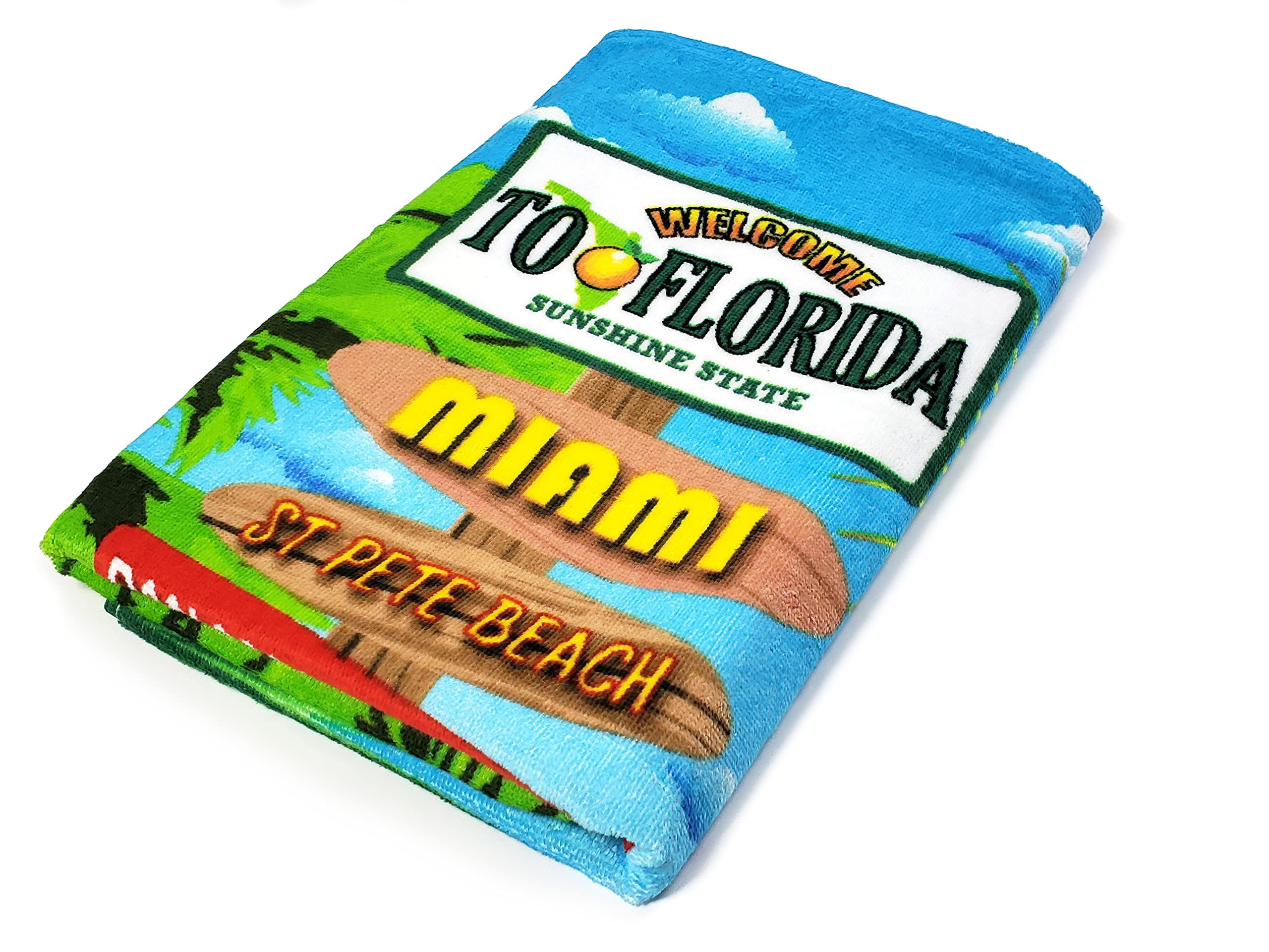 Florida - Toalla de playa de 30 x 60 pulgadas, 100% algodón (1 toalla de 30 x 60 pulgadas, letreros de Florida) 4