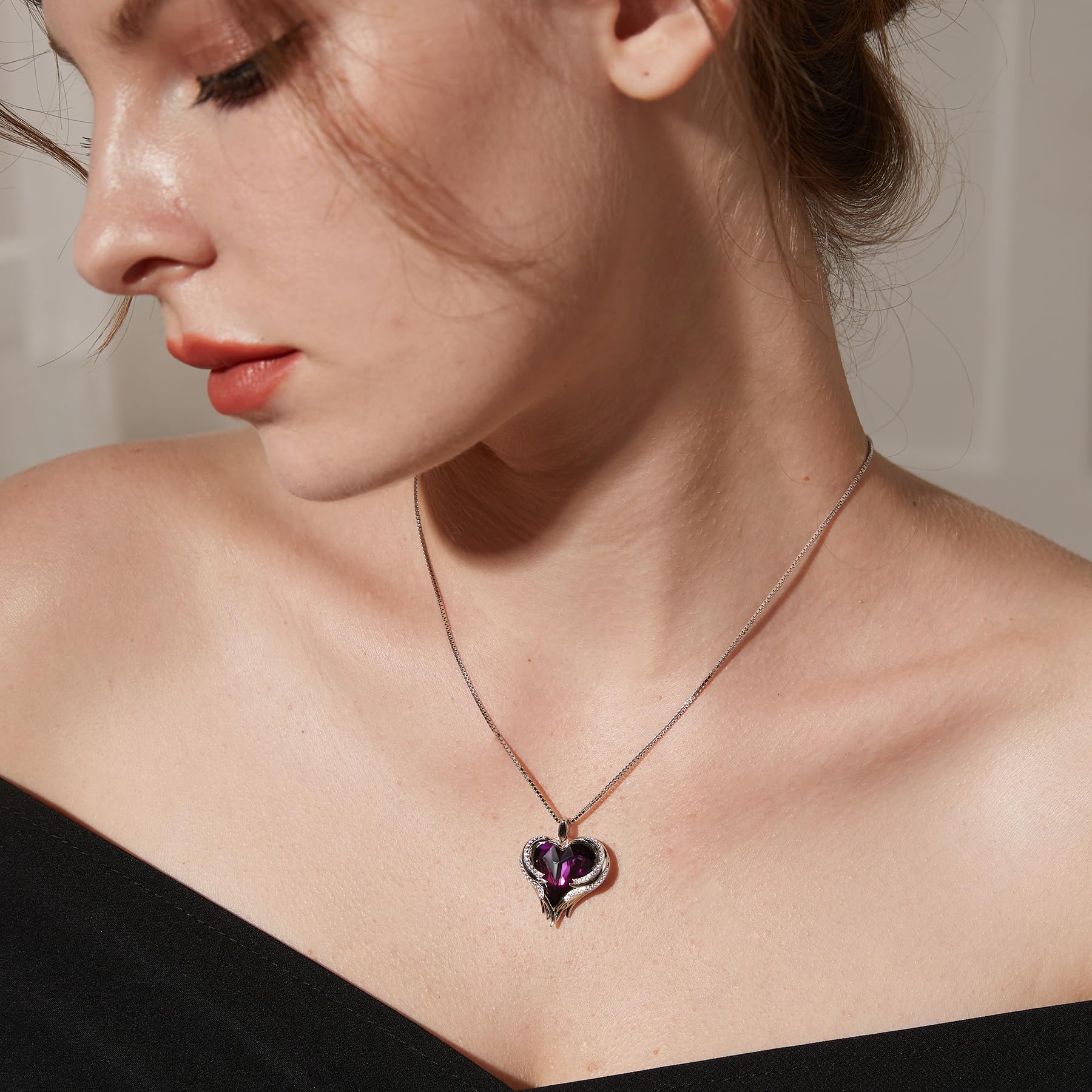 jiamiaoi Kette Herz Silber Herz Anhänger Damen Halskette Herz Kette mit Herz Silberkette Damen mit Anhänger Halskette mit Anhänger Herz Kette Weissgold für Mutter Kette Silber mit Stein