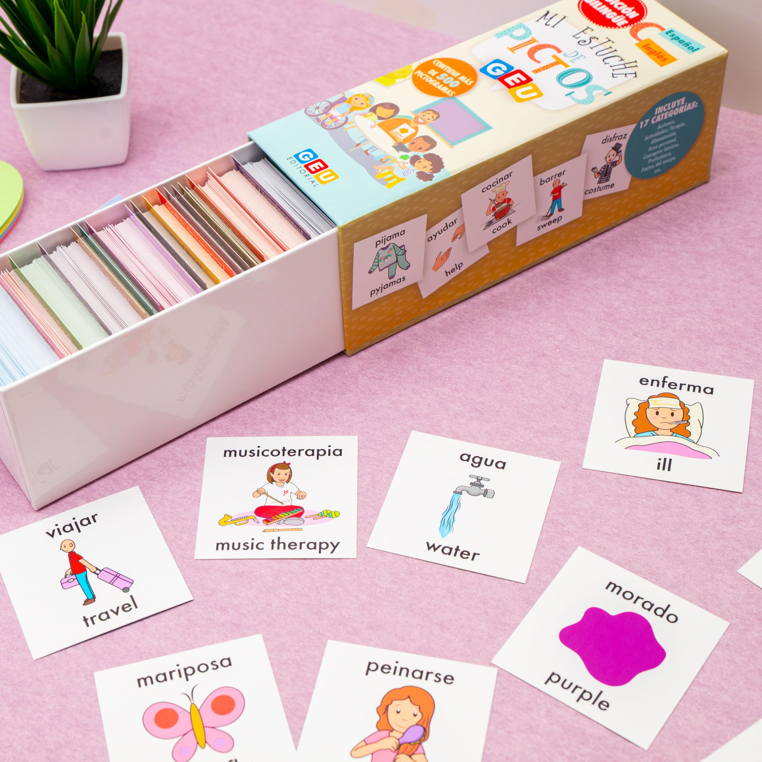 Plus De 500 Pictogrammes Bilingues Français/Anglais Pour Autisme – 17 Catégories – Cartes Éducatives Plastifiées