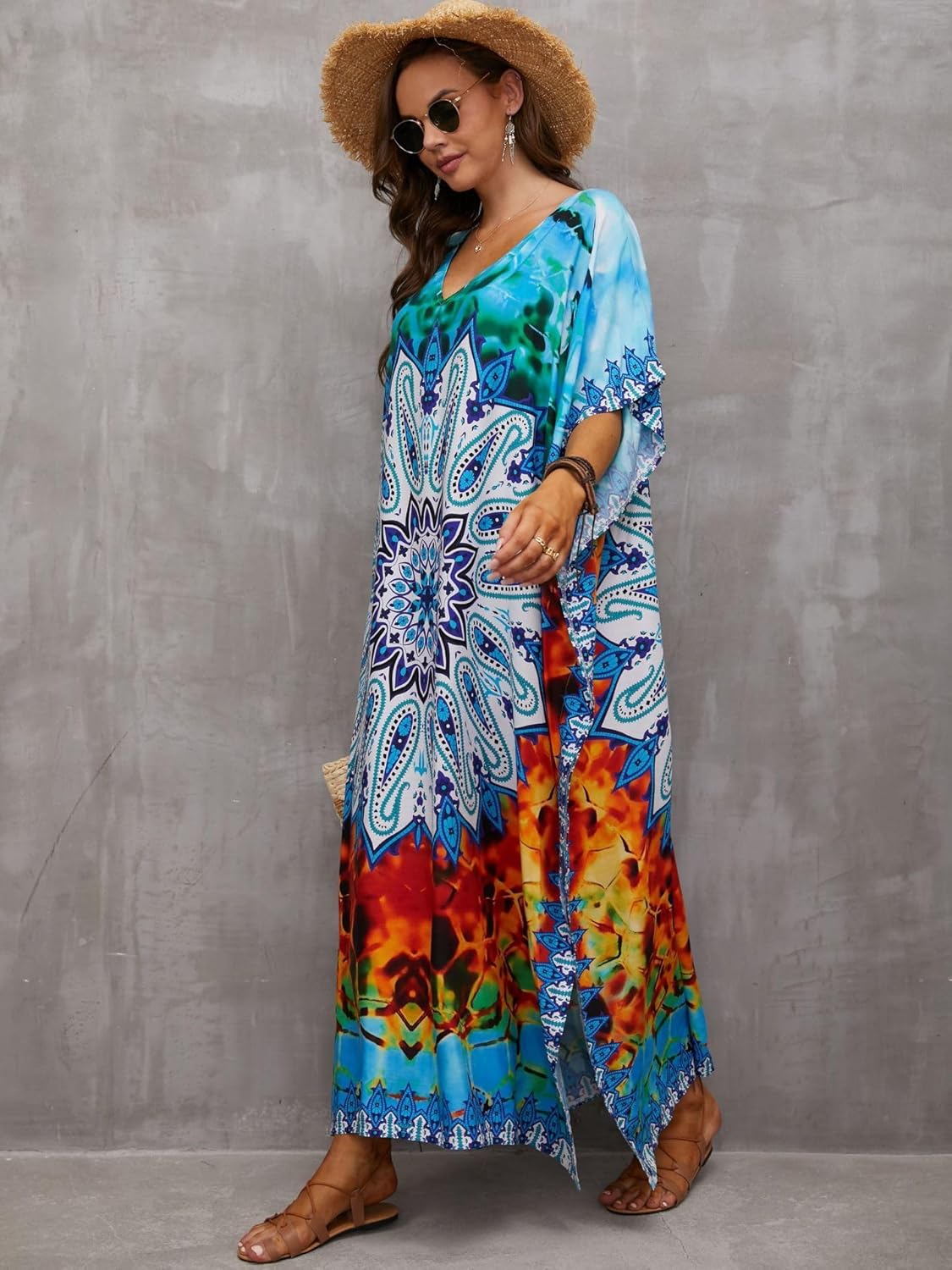 Kaftan Dresses for Women Plus Size Bathing Suit Cover up Caftan Maxi Beach Dresses - Image 7