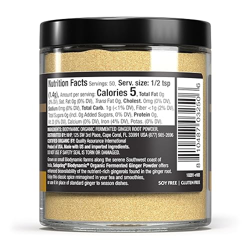 Miniatura 2 de Dr. Mercola Polvo de jengibre orgánico fermentado biodinámico de Solspring de 2.4 onzas