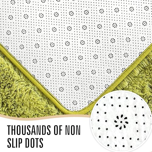 Miniatura 146 de LOCHAS Alfombra esponjosa para dormitorio, 2.6 x 5.3 pies, alfombra lanuda para dormitorio, mesita de noche, alfombra ovalada suave para sala