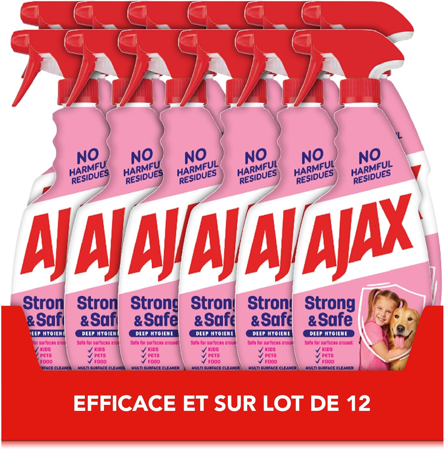AJAX Nettoyant Ménager Spray MultiSurfaces Efficace & Sûr Pour Le