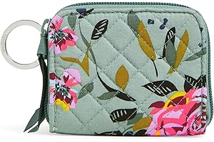 Vera Bradley Women's Cotton Petite Zip-Around Card Holder in Rosy Outlook