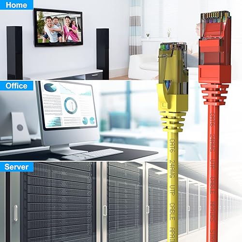 Miniatura 6 de Cables de conexión Cat6 de 1.5 pies (paquete de 6), cable Ethernet Cat 6, cable CCA de 24 AWG, red UTP, cable de Internet, compatible con PC,