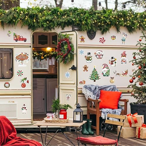 Miniatura 7 de 12 imanes de Navidad para refrigerador, decoración magnética para refrigerador, calcomanías de automóvil de Navidad, imanes de nevera para árbol de