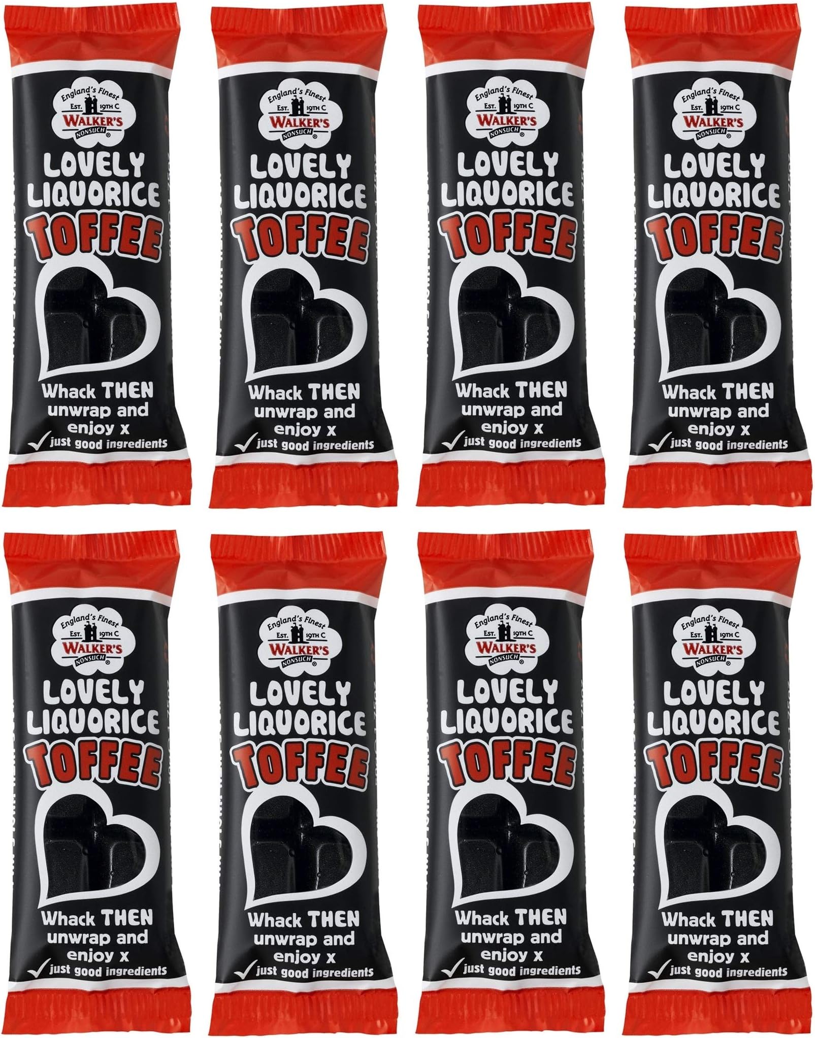 Lovely Liquorice - Walker's Nonsuch Toffee Bar 50g (Pack of 8)