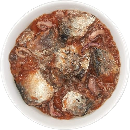 Miniatura 4 de TIKI PETS - Comida húmeda enlatada sin granos con mariscos enteros en caldo para gatos y gatitos, calamares de sardina caballa 4 latas de 10 onzas
