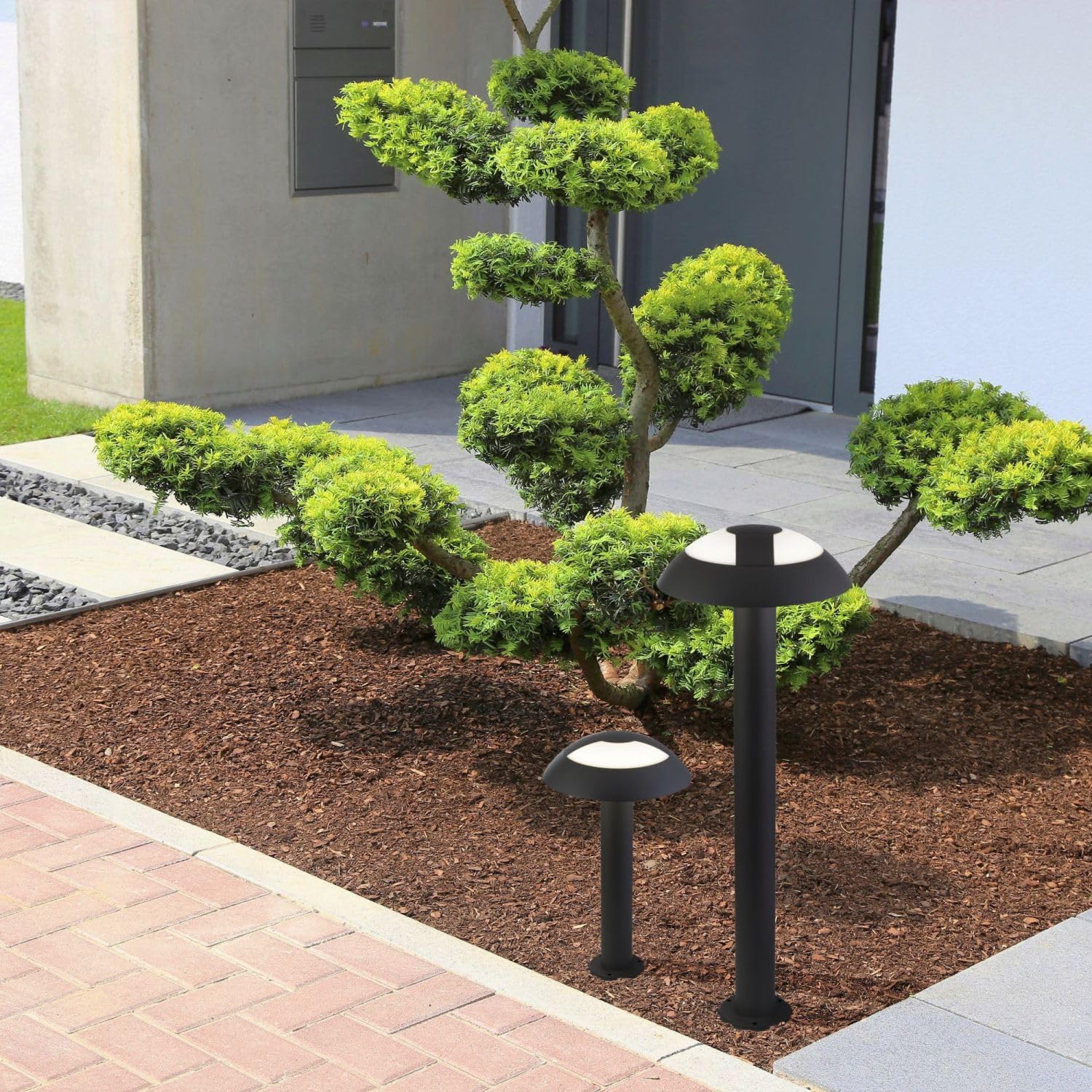 Licht-Erlebnisse LED Stehlampe außen Garten IP44 Anthrazit 73 cm 4000 K 505 lm Aluminium Modern Außenleuchte Wegeleuchte