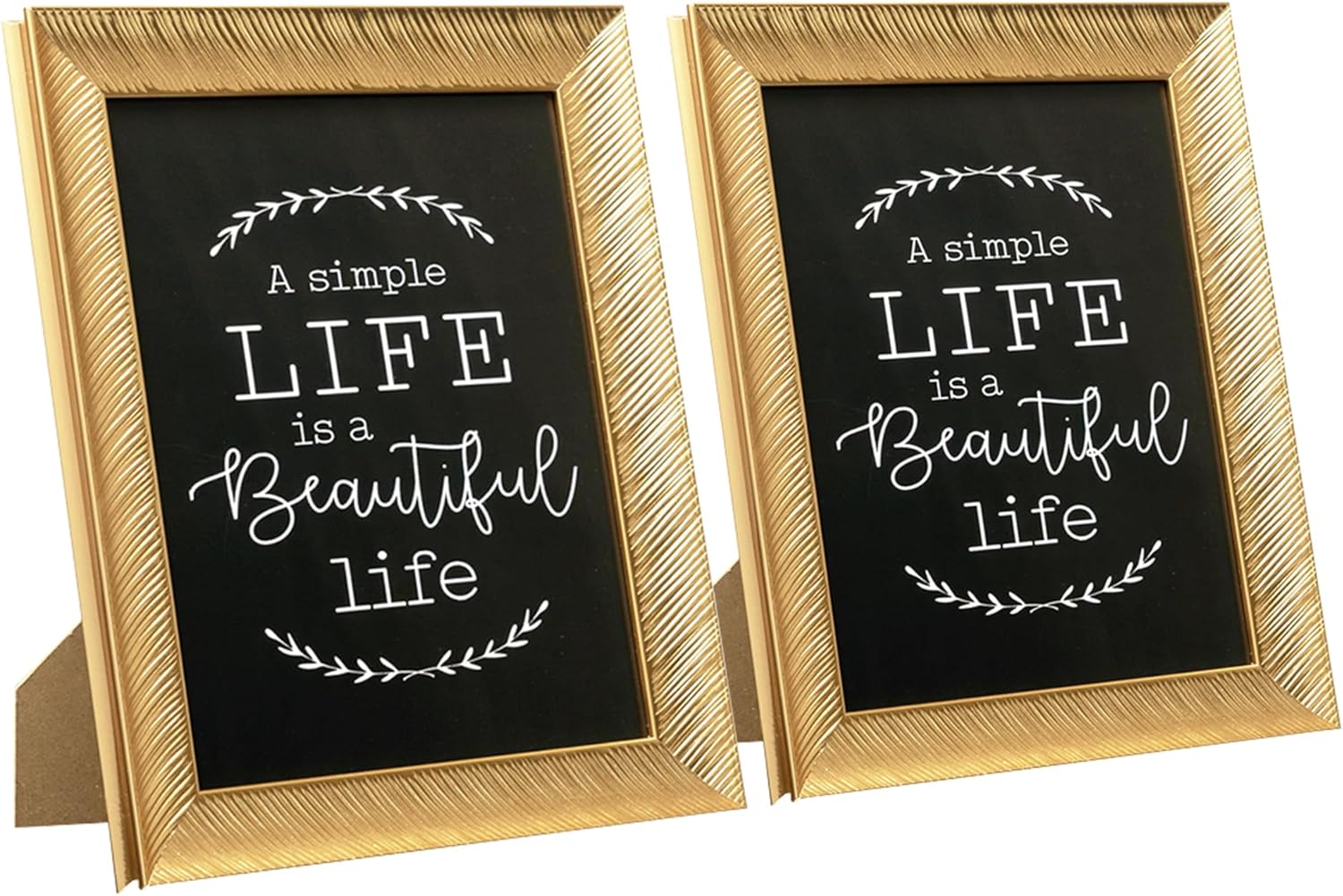 ArtbyHannah 8x10 Inch Picture Frames, Ornate Vintage Gold Photo Frames with Real Glass Cover for Tabletop Display or Wall Mount (2 Pack)
