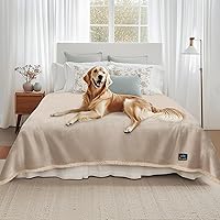 Vista 52 de Cobija impermeable para mascotas, a prueba de líquidos y orina, para sofá, cama, sillón, reversible, vellón, forro polar, protector de muebles