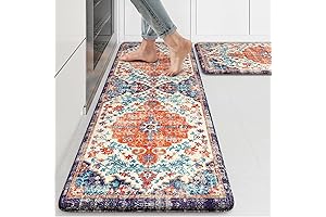 KIMODE Anti Fatigue Vintage Kitchen Mat 2-Piece Set