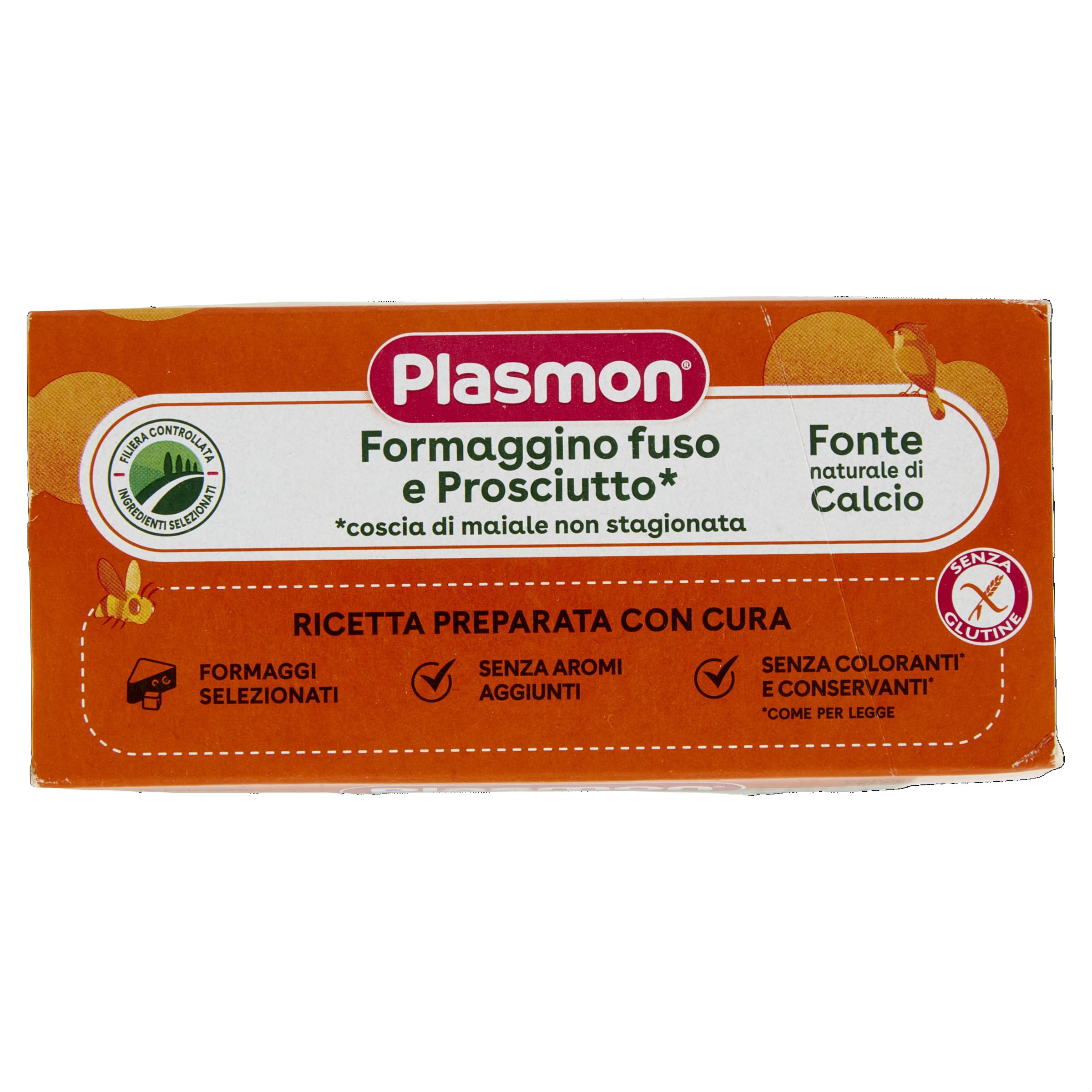 Plasmon Omogeneizzato Formaggino Fuso e Prosciutto 80g 24 Vasetti Con formaggi selezionati, senza aromi aggiunti