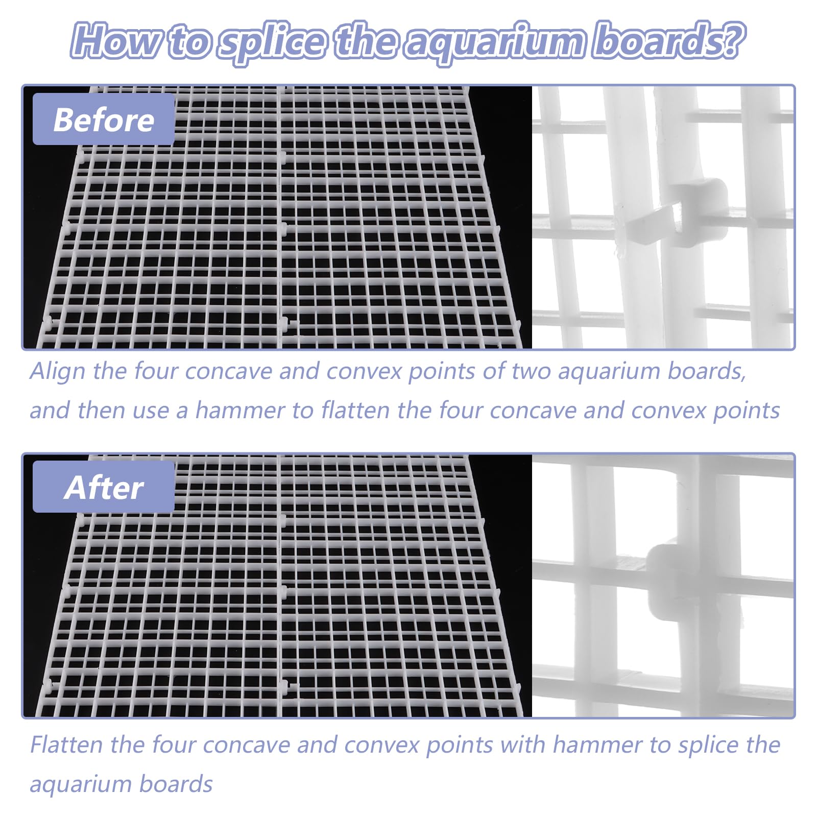 DAJAVE 12 Stück Aquarium Trennwand, 30x15cm Aquariumgitter aus Kunststoff, Aquariumteiler für Isolation, Aquarium Isolation, DIY-Filtration und Aquascaping