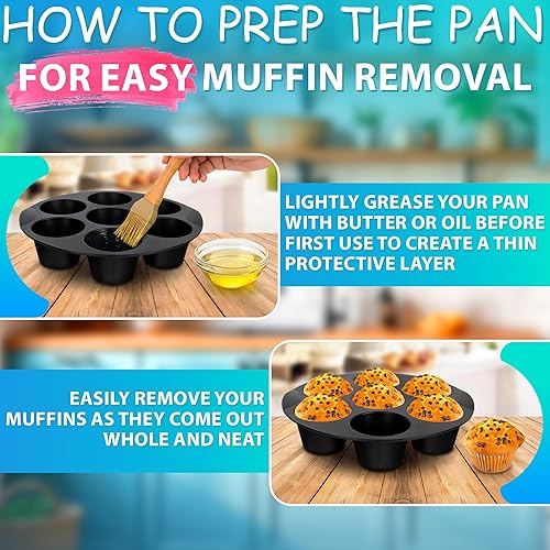 Miniatura 9 de Air Fryer Muffin Pan (7 Cups) – 6.9" Round Egg Bites Silicone Mold Compatible with 3.5–5.8l Fryers, Heat Resistant & Dishwasher Safe – Nonstick