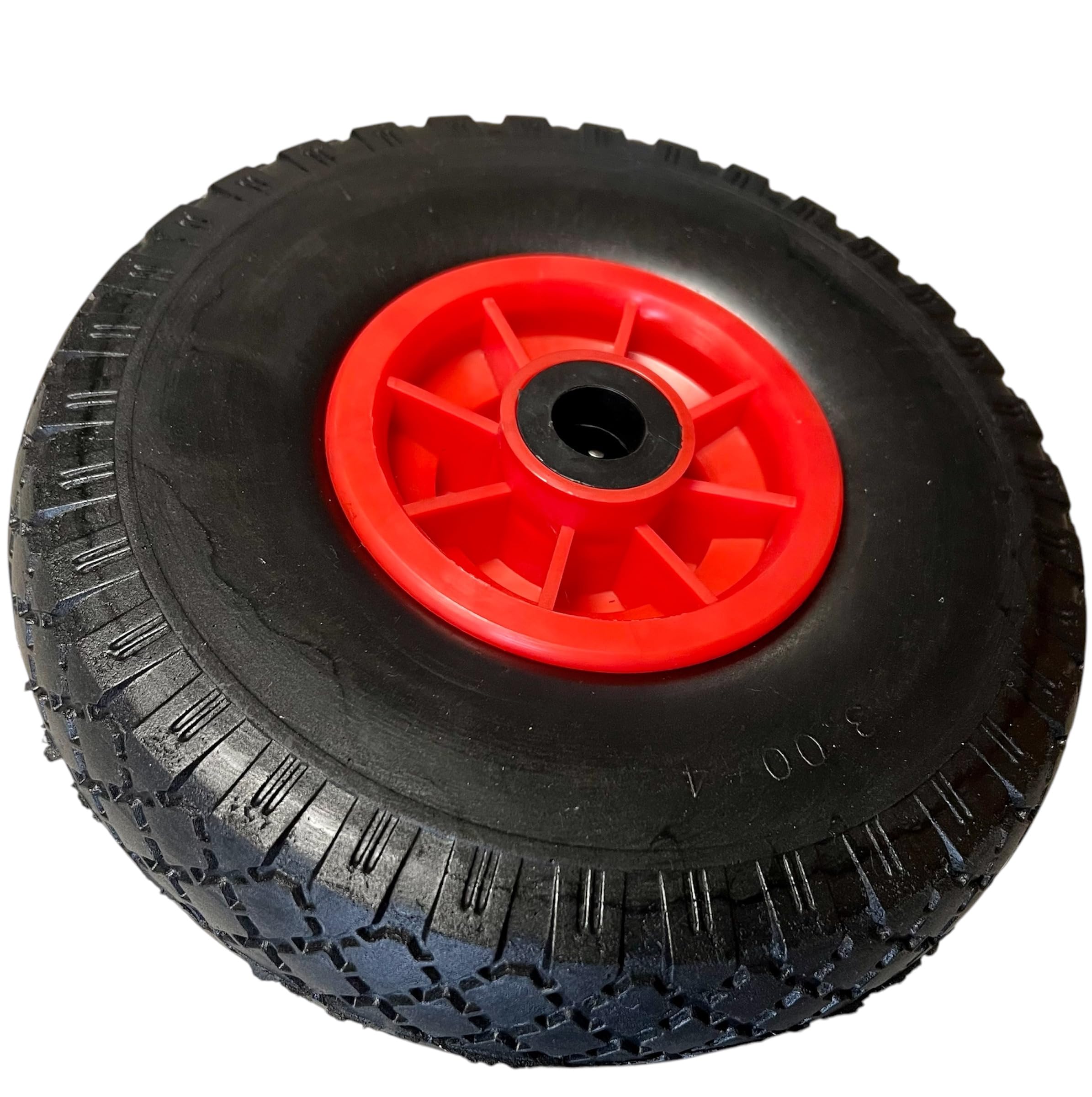 KOVA 2 x Roues de brouette anti-crevaison en caoutchouc plein Ø 260 mm, 3.00-4, Moyeu Ø20×75, Roue de rechange en PU pour brouette et chariot de transport - Pneus en caoutchouc plein pour brouette