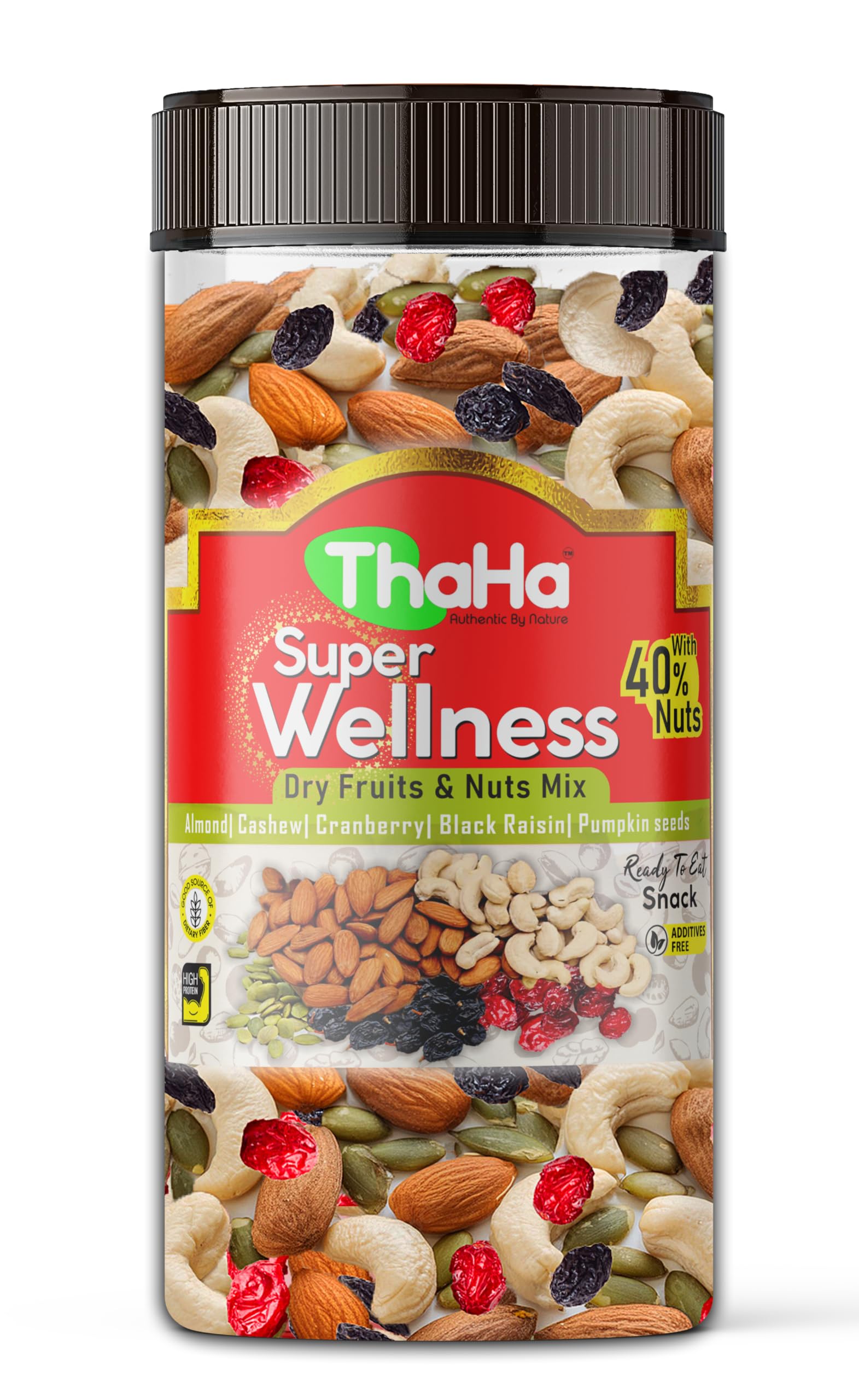ThaHa Super Wellness Dry Fruits Mix 400gm | Healthy Mixed Nuts with Dry Fruits | Healthy Trail Mix | Almonds | Cashews | Cranberry | Pumpkin Seeds | Black Raisin (Kishmish) With 40% Nuts | Freshly Packed In Multi-Use Jar (400 gm) (B0DCL6DNCJ) Amazon Price History, Amazon Price Tracker