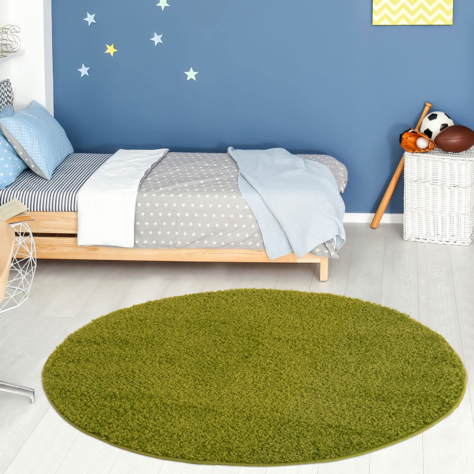 The Rugs Green Myshaggy Solid Rug