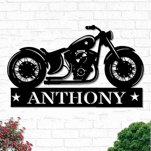 Miniatura 17 de Letrero de metal personalizado para pared de motocicleta con bandera de EE. UU., letrero de metal personalizado para motocicleta, garaje, regalo