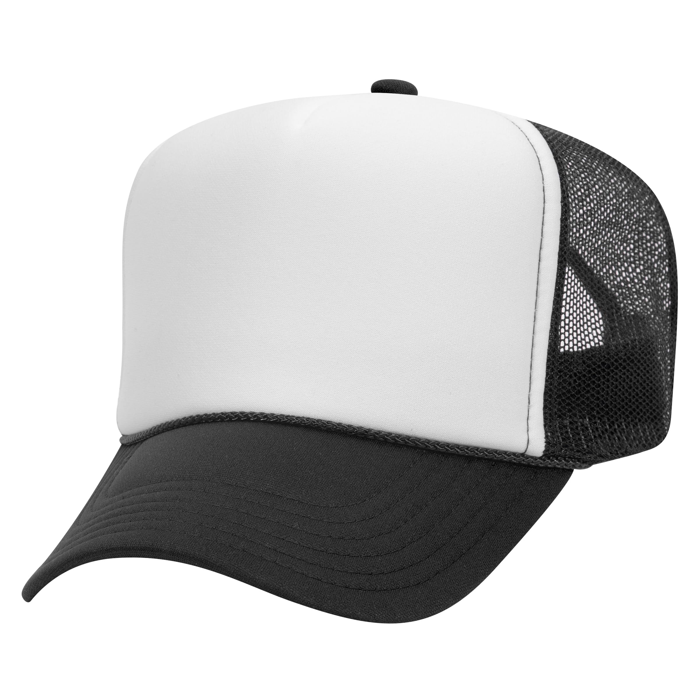 OTTO Polyester Foam Front 5 Panel High Crown Mesh Back Trucker Hats in 97, Bulk, Wholesale
