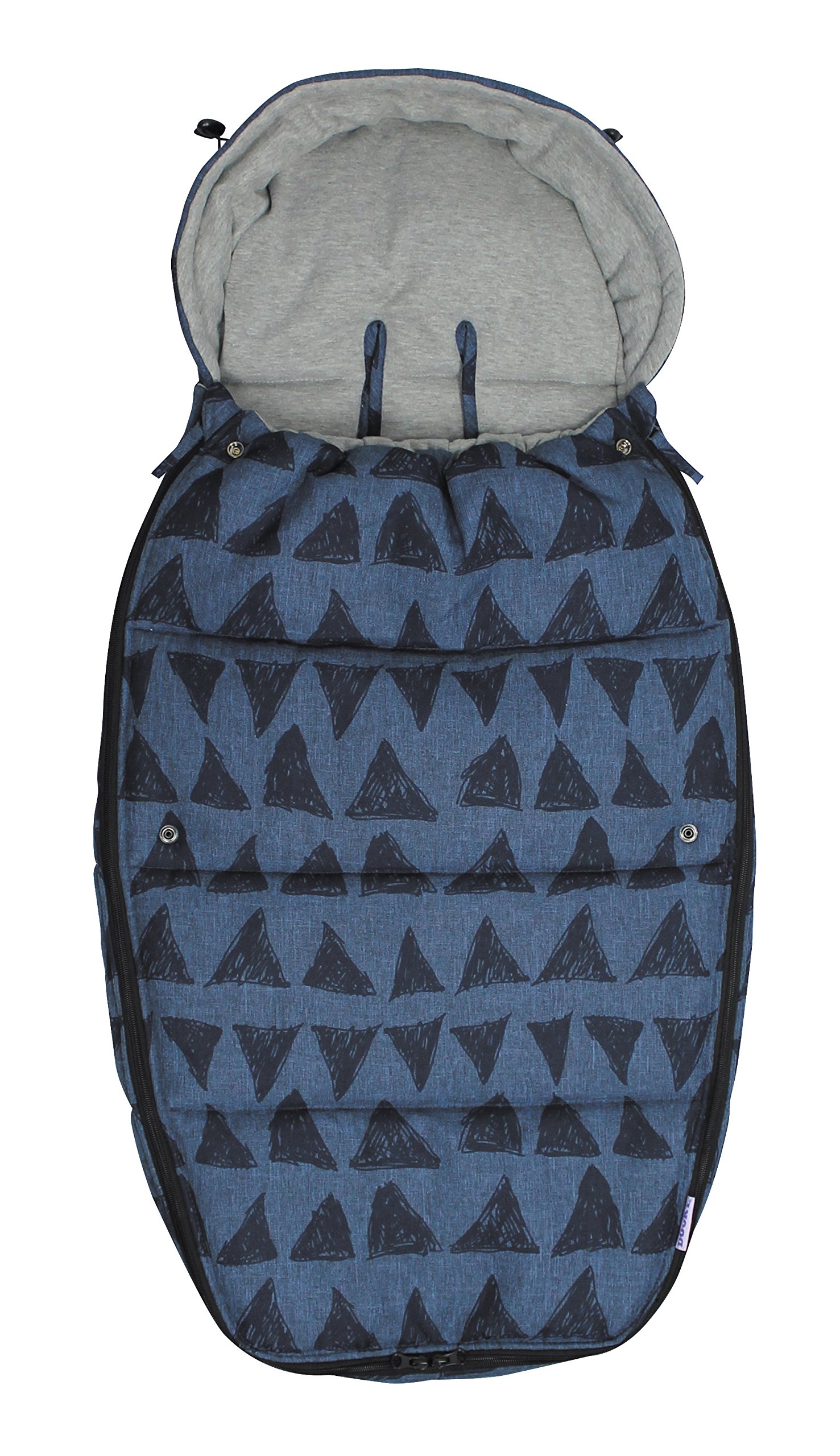 The Original dooky 126938 Dooky 126938 Saco Cochecito Large Blue Tribal, Azul con triángulos, Large