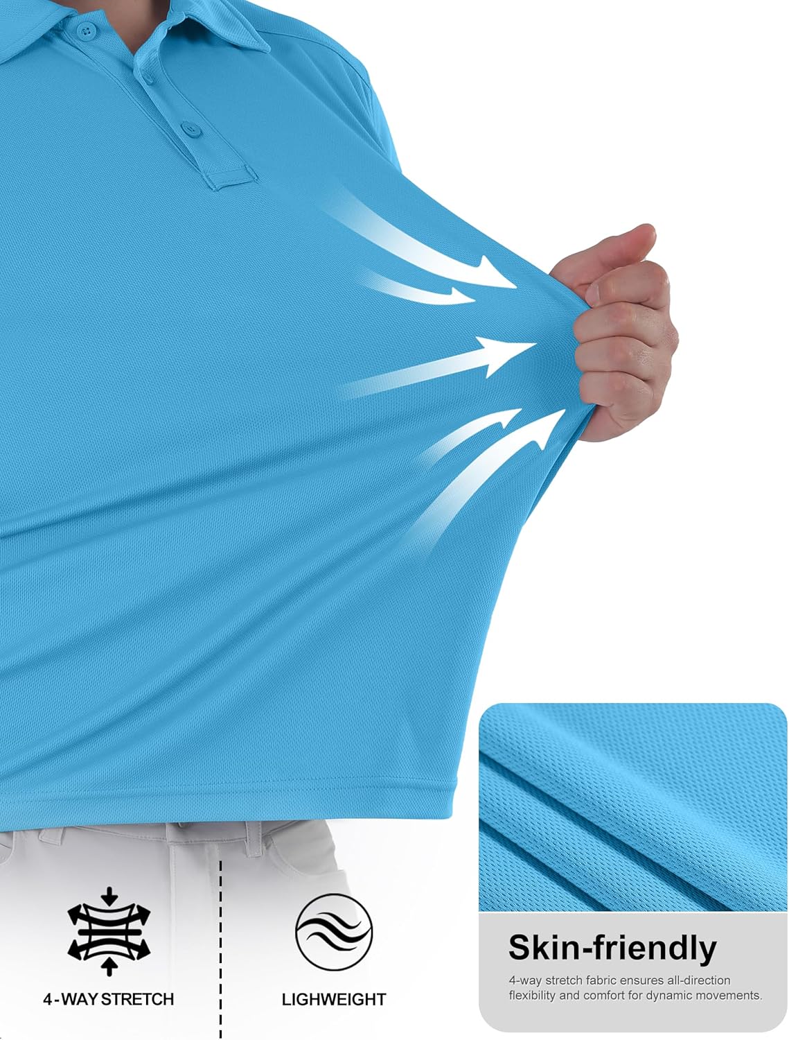 Men's Polo Shirts Quick Dry Performance Tactical Shirt Collared Golf Shirts Short Sleeve Casual Work Polos - Image 4