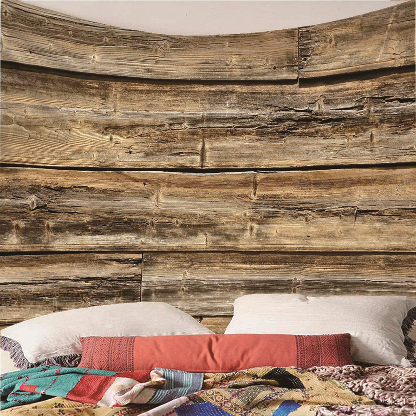 Tapiz Vertical Papel Cocina Decorado Grano Madera Marrón Suelo Pared Grande Liso para La Decoración Sala Estar del Dormitorio 260X240Cm