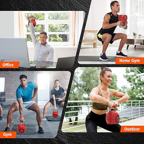 Miniatura 8 de HXD-ERGO Adjustable Kettlebell Weight Set-Quickly Adjusts Weights, Comfortable Grip, Ergonomic Kettlebell Sets For Home Gym