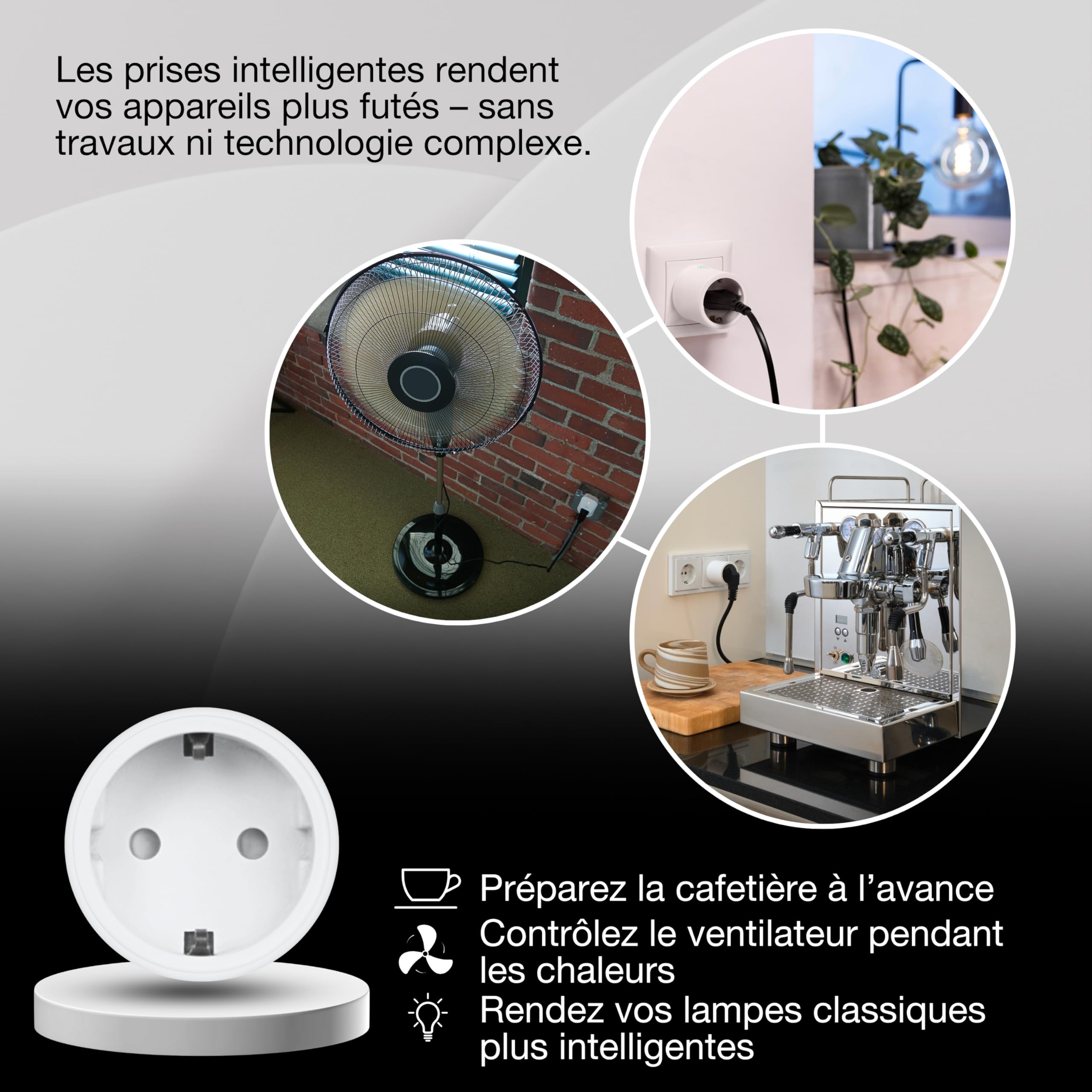OSRAM SMART+ ZIGBEE prise UE en blanc, prise intelligente avec contrôle de | SMART+ ZIGBEE Plug, Plugs, Blanc, 48 mm dia, pack de 1