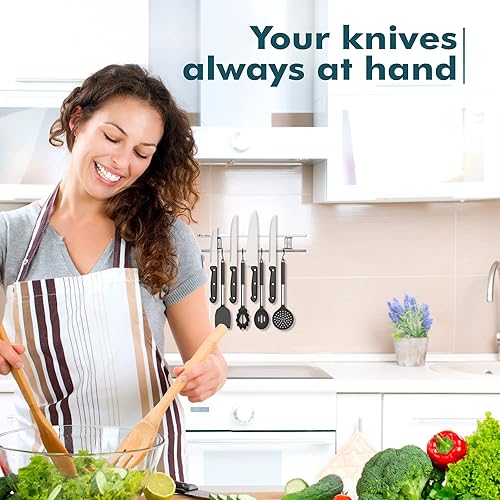Miniatura 4 de La mejor tira magnética para cuchillos con ganchos en caja de regalo. 5 años de garantía.
