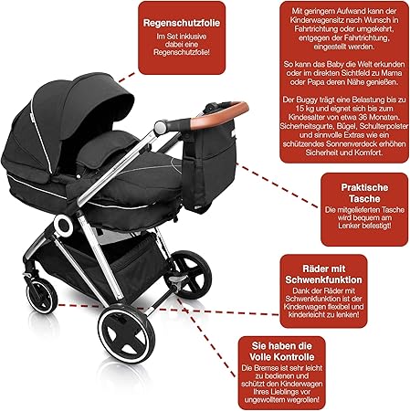 BABYGO Halime 3 in 1 Combination Pram 
