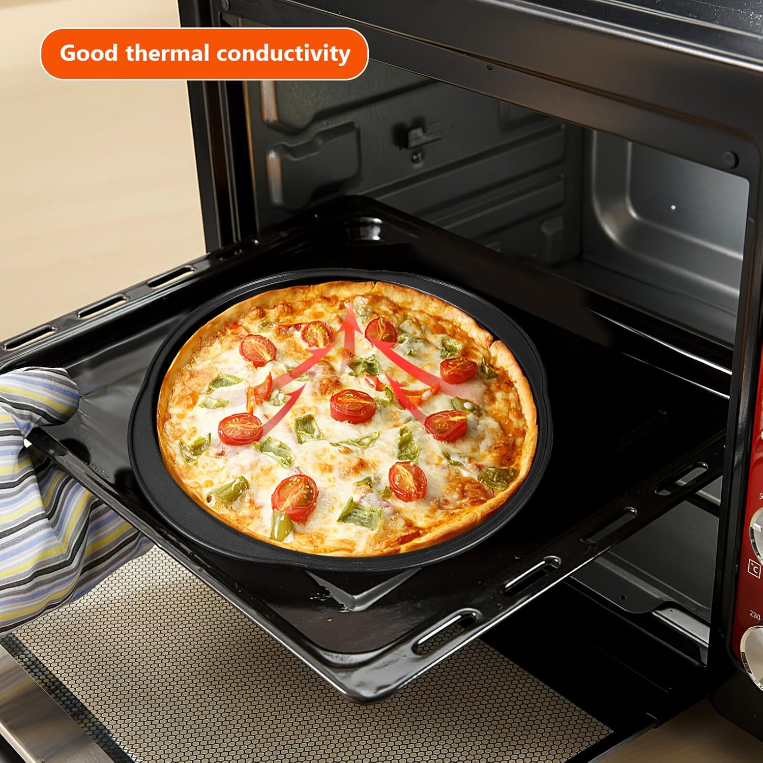 Alipis 4 Pcs Nonstick Carbon Steel Pizza Pans with Small Round Holes for Even Baking Oven-safe Bakeware Trays for Kitchen Home Restaurant Use