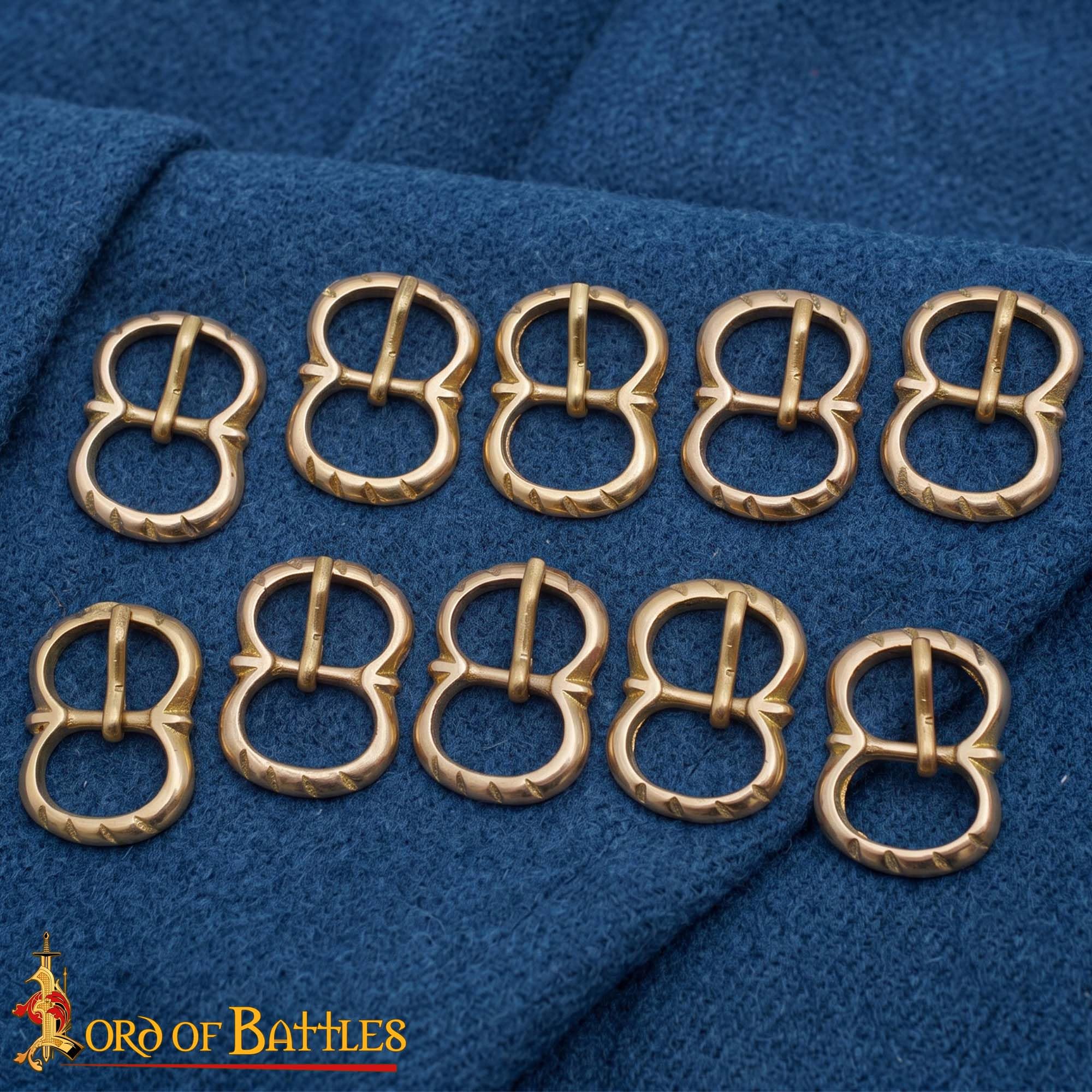 Lord of Battles Fibbie per cinture in ottone massiccio, fibbia medievale storica per cinture in pelle, borse e artigianato in pelle fai da te