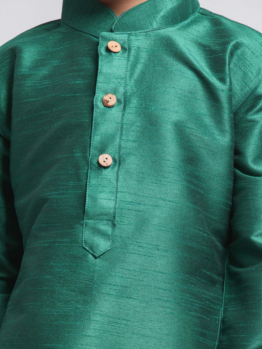 Jbn Creation Boys' Bottle Green And Chutney Silk Blend Solid Kurta And Dhoti Set (B1581)
